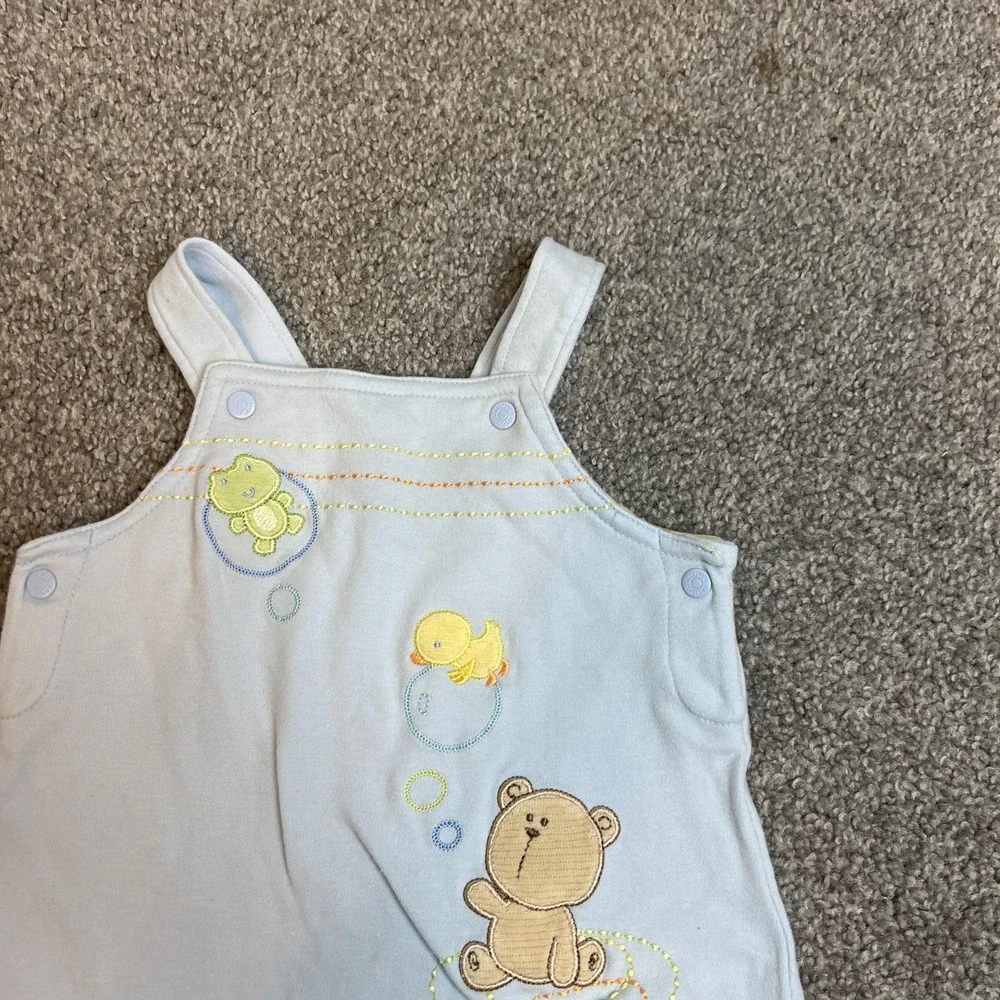 vtg Carters Romper Baby Boys‎ 6M Teddy Bear Duck Turtle Embroidered One Piece